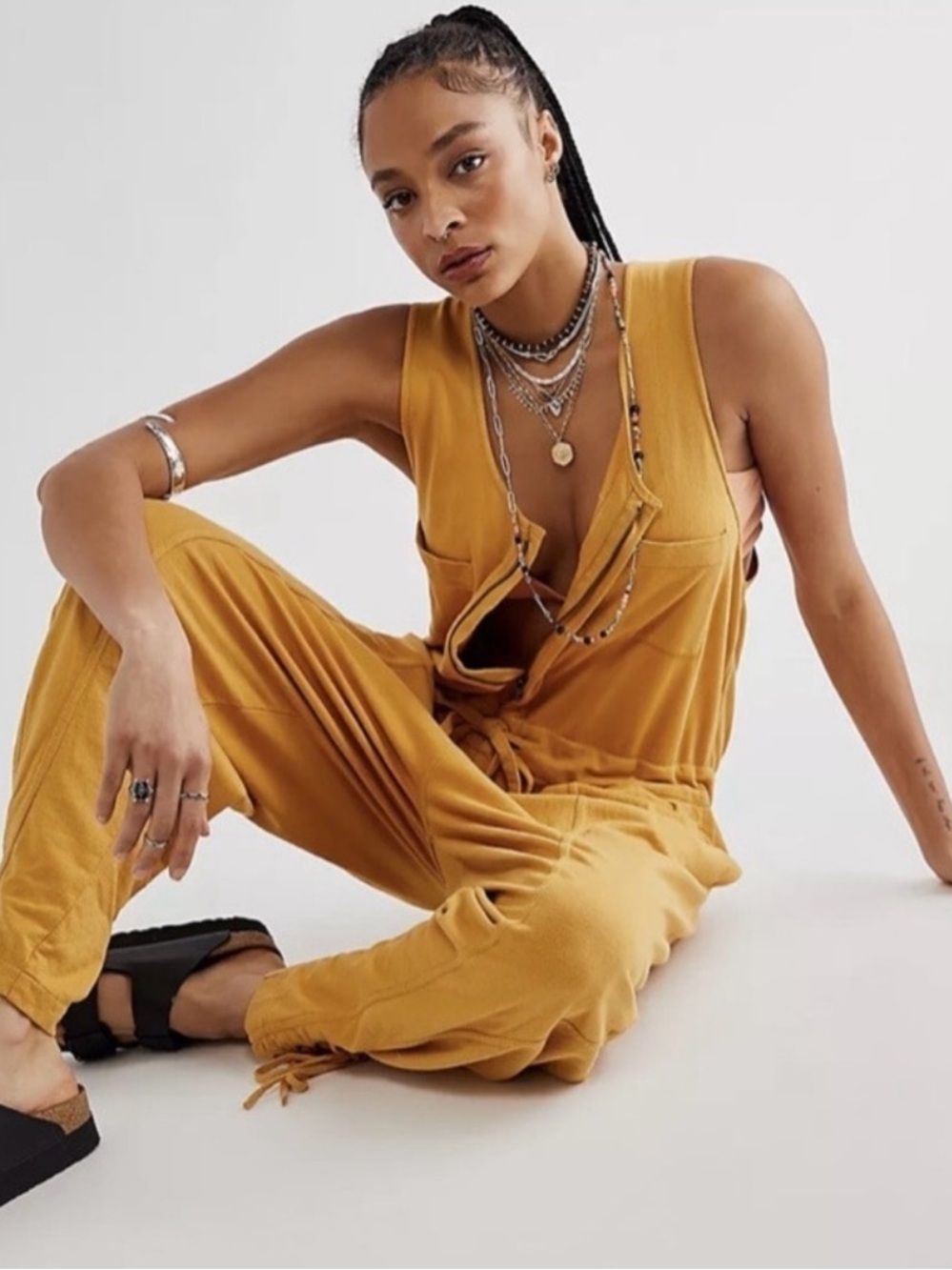 Free People One Billie Coveralls Jumpsuit - Spicy Chestnut - Picture 3 of 6